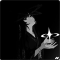 AS-BLACKNOVA — FLUXAIM Aimstars edition mousepad artwork, dark cosmic figure reaching toward a star